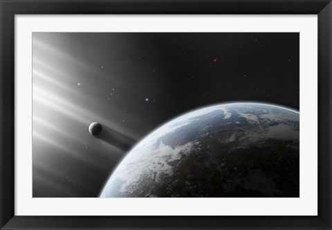 Framed Strange Alien Light Approaches the Earth Print
