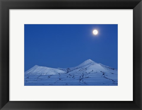 Framed Full moon over Ogilvie Mountains Print
