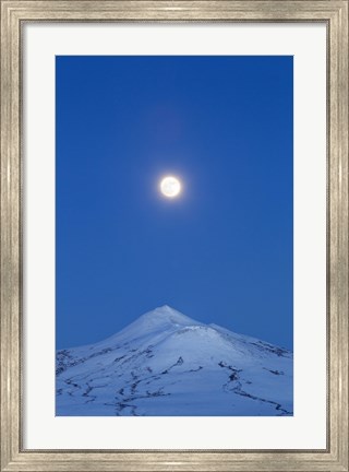 Framed Full Moon over Ogilvie Mountains, Canada (vertical) Print