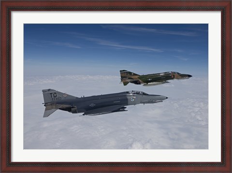 Framed Two QF-4E&#39;s Fly over the Gulf of Mexico Print