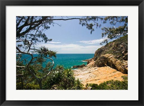 Framed Australia, Queensland, Cook&#39;s Landing beach Print