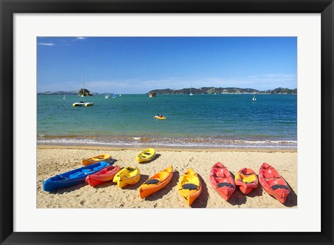 Framed Kayaks, Paihia, Northland, New Zealand Print