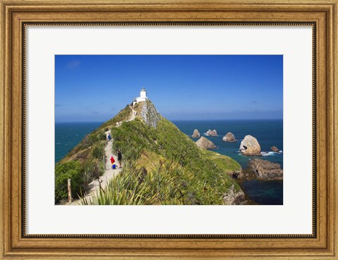 Framed Lighthouse, Nugget Point, South Island, New Zealand Print