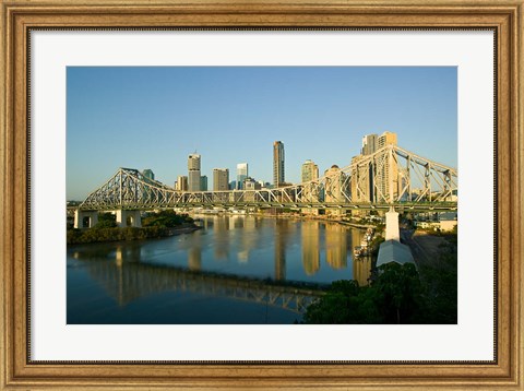 Framed Australia, Brisbane, Story Bridge, Riverside Centre Print