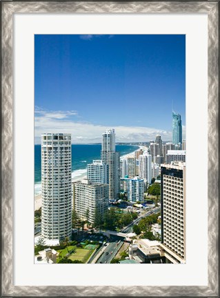 Framed Australia, Gold Coast, Surfers Paradise, city skyline Print