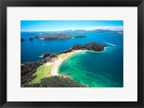 Framed Motuarohia Island, Roberton Island, Bay of Islands, Northland, New Zealand Print