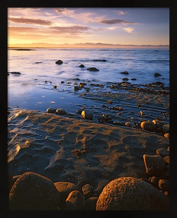 Framed Sunset, Tasman Bay, South Island, New Zealand Print