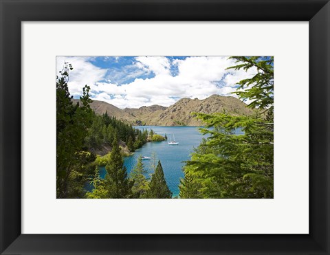 Framed Lake Benmore, Waitaki Valley, North Otago, South Island, New Zealand Print