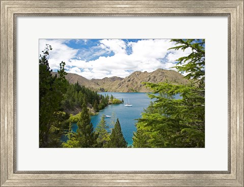 Framed Lake Benmore, Waitaki Valley, North Otago, South Island, New Zealand Print