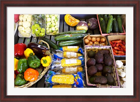 Framed Vegetable Stall, Cromwell, Central Otago, South Island, New Zealand Print