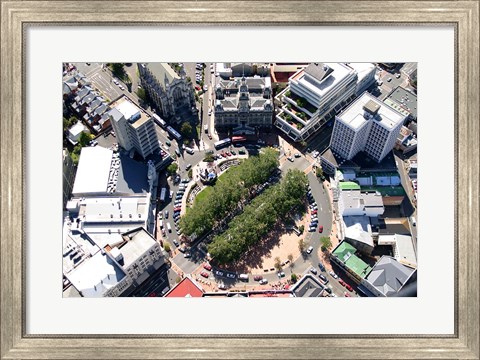 Framed Aerial view of Octagon, Dunedin, New Zealand Print