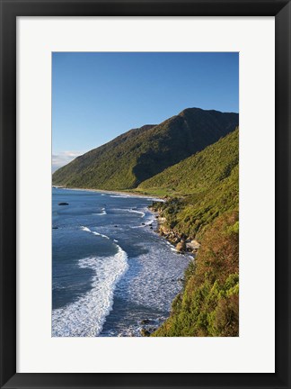Framed Coastline, Twelve Mile Bluff, South Island, New Zealand Print