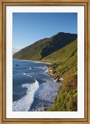 Framed Coastline, Twelve Mile Bluff, South Island, New Zealand Print