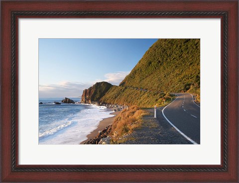 Framed Road at Seventeen Mile Bluff, South Island, New Zealand Print