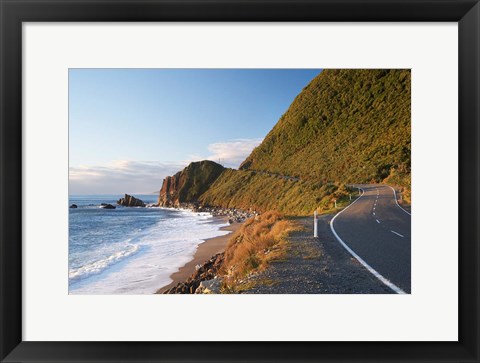Framed Road at Seventeen Mile Bluff, South Island, New Zealand Print
