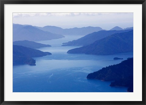 Framed Queen Charlotte Sound, South Island, New Zealand Print