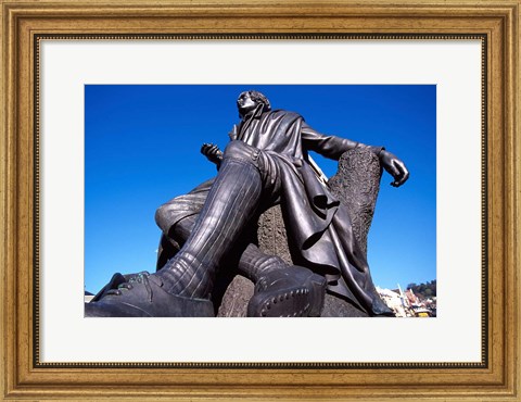 Framed Robert Burns Statue, Octagon, Dunedin, New Zealand Print