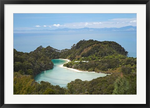 Framed Frenchman Bay from Abel Tasman, South Island, New Zealand Print