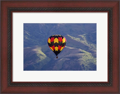 Framed Hot Air Balloon and Mountains, South Island, New Zealand Print