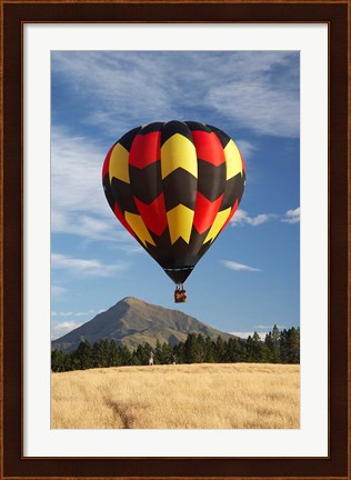 Framed Hot Air Balloon, Wanaka, South Island, New Zealand Print