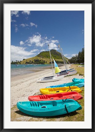 Framed Kayaks, Bay of Plenty, North Island, New Zealand Print