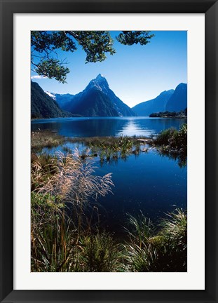 Framed New Zealand, Mitre Peak, Milford Sound, Fiordland NP Print