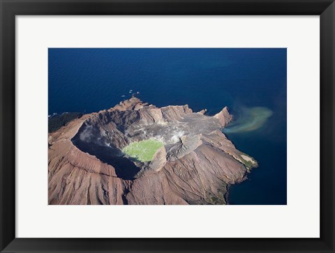 Framed New Zealand, North Island, Crater Lake, Volcano Print