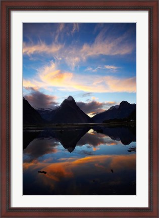Framed New Zealand, South Island, Fiordland, Milford Sound Print