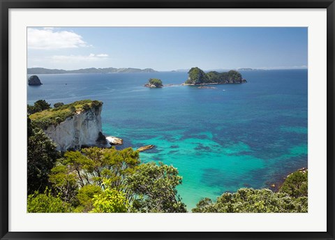 Framed Stingray Bay, Cathedral Cove, North Island, New Zealand Print
