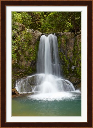 Framed Waiau Waterfall near 309 Road, Coromandel Peninsula, North Island, New Zealand Print