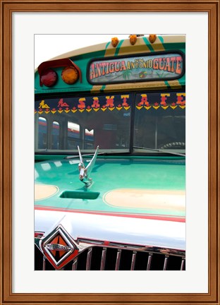 Framed Decorated Bus, Antigua, Guatemala Print