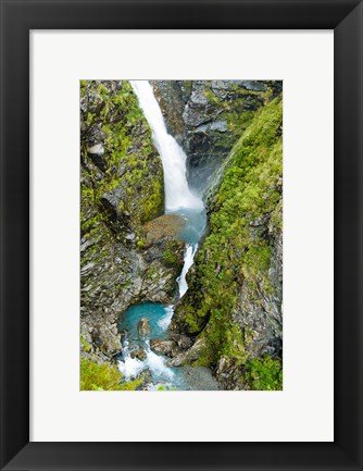 Framed New Zealand, Arthurs Pass NP, Waimakariri falls Print