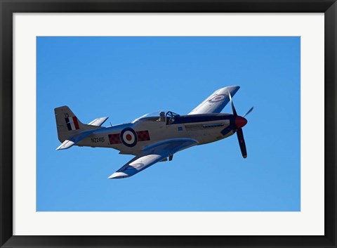 Framed P-51 Mustang, American Fighter Plane, War plane Print