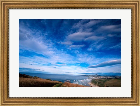 Framed New Zealand, South Island, view towards Dunedin Print