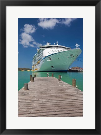 Framed Antigua, St Johns, Heritage Quay, Cruise ship Print