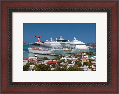 Framed Antigua, St Johns, Heritage Quay, Cruise ship area Print
