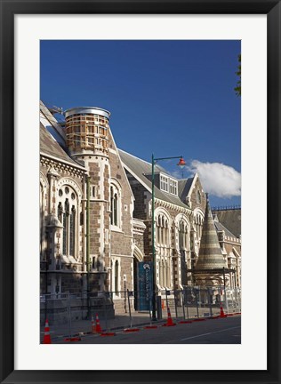 Framed Earthquake damaged Arts Centre, Christchurch, Canterbury, South Island, New Zealand Print