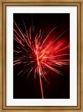 Framed Fireworks Display, Mid-Winter Carnival, Dunedin, New Zealand Print