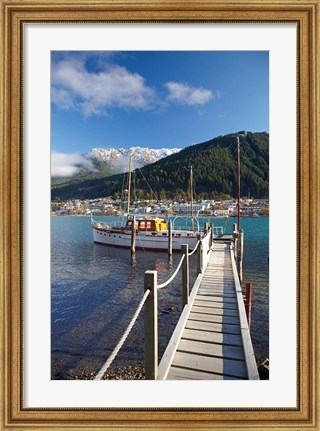 Framed Jetty, Queenstown Bay, Queenstown, South Island, New Zealand Print
