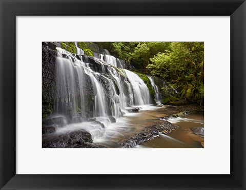 Framed Purakaunui Falls, Catlins, South Otago, South Island, New Zealand Print