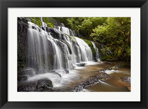 Framed Purakaunui Falls, Catlins, South Otago, South Island, New Zealand Print