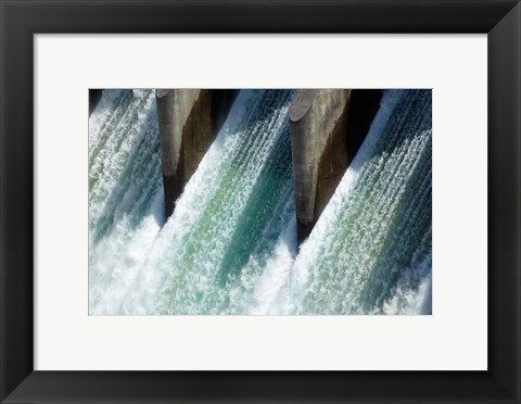Framed Water from Clyde Dam, Otago, South Island, New Zealand Print