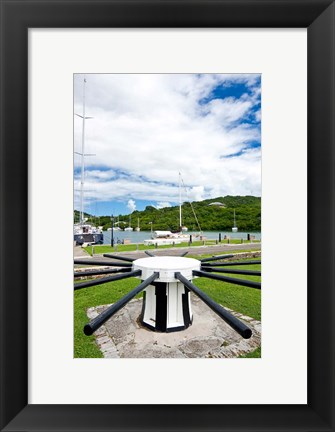 Framed Capstan, Nelson&#39;s Dockyard, Antigua, Caribbean Print