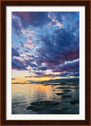 Framed New Zealand, South Island, Kaikoura, South Bay Sunset Print