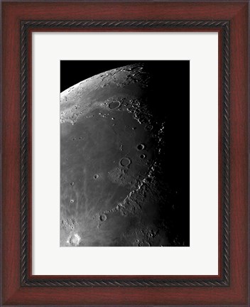 Framed Craters Copernicus, Plato, Eratosthenes, and Archimedes near the Montes Apenninus Mountain Range Print