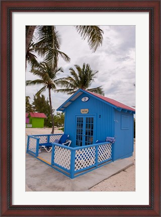 Framed Bahamas, Eleuthera, Princess Cays, beach bungalow Print