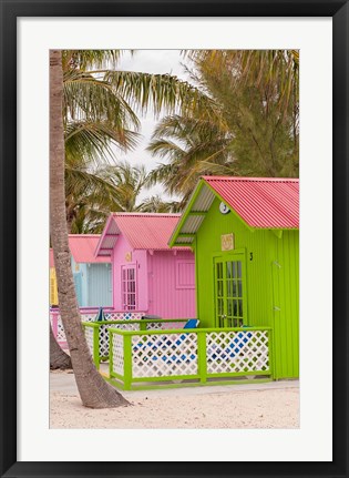 Framed Beach bungalow, Princess Cays, Eleuthera, Bahamas Print