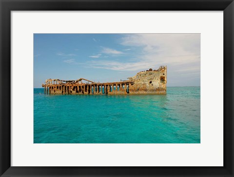 Framed Cement shipwreck, Barnett Harbour, Bahamas Print