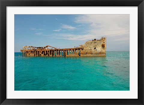 Framed Cement shipwreck, Barnett Harbour, Bahamas Print