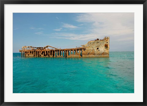 Framed Cement shipwreck, Barnett Harbour, Bahamas Print